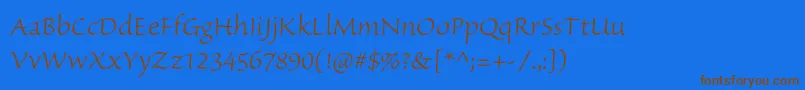 SanvitoproLt Font – Brown Fonts on Blue Background