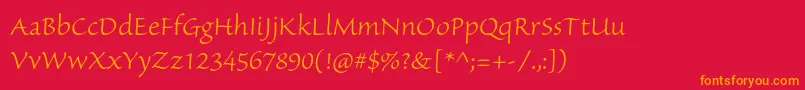 SanvitoproLt Font – Orange Fonts on Red Background