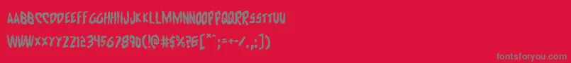 Cyrus Font – Gray Fonts on Red Background