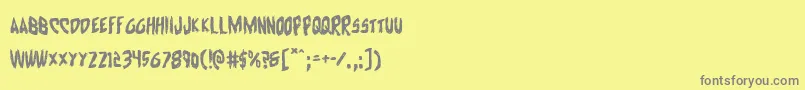 Cyrus Font – Gray Fonts on Yellow Background