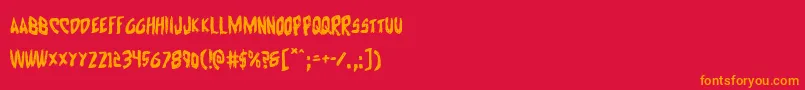 Cyrus Font – Orange Fonts on Red Background