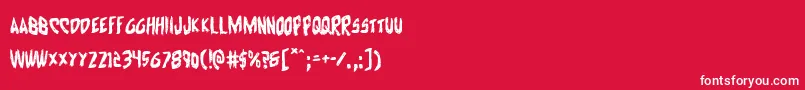 Cyrus Font – White Fonts on Red Background