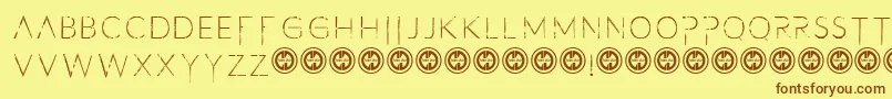 FilthoficarusRegular Font – Brown Fonts on Yellow Background