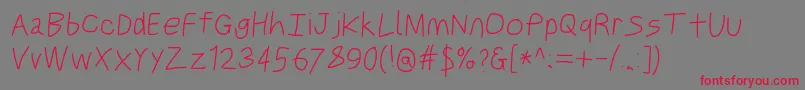 Justbreatheobl1 Font – Red Fonts on Gray Background