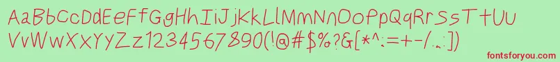 Justbreatheobl1 Font – Red Fonts on Green Background