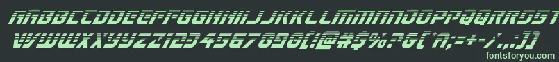 フォントLegiosabinahalfital – 黒い背景に緑の文字