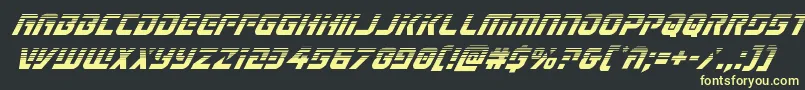 フォントLegiosabinahalfital – 黒い背景に黄色の文字