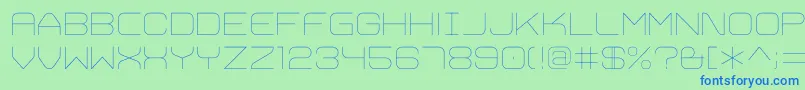 TrivialUltralight Font – Blue Fonts on Green Background