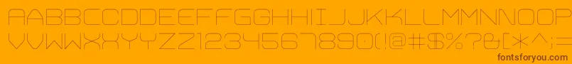 TrivialUltralight-Schriftart – Braune Schriften auf orangefarbenem Hintergrund