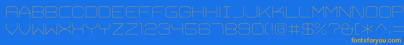 TrivialUltralight-Schriftart – Orangefarbene Schriften auf blauem Hintergrund