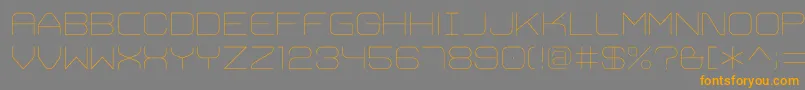フォントTrivialUltralight – オレンジの文字は灰色の背景にあります。