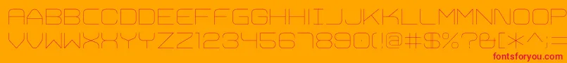 フォントTrivialUltralight – オレンジの背景に赤い文字