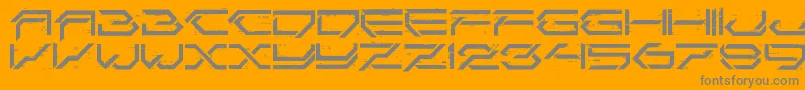 CorruptorLdr-Schriftart – Graue Schriften auf orangefarbenem Hintergrund