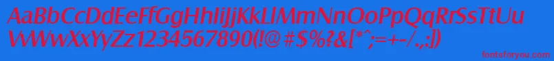 SalzburgserialMediumItalic Font – Red Fonts on Blue Background