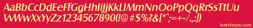 SalzburgserialMediumItalic Font – Yellow Fonts on Red Background