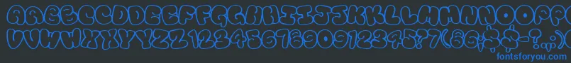 Tourist Font – Blue Fonts on Black Background