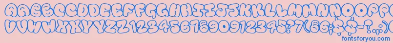 Tourist Font – Blue Fonts on Pink Background