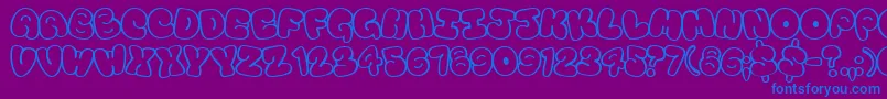 Tourist Font – Blue Fonts on Purple Background