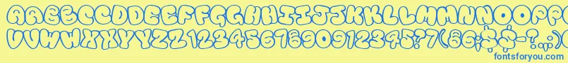 Tourist Font – Blue Fonts on Yellow Background
