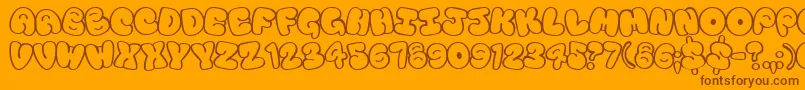 fuente Tourist – Fuentes Marrones Sobre Fondo Naranja