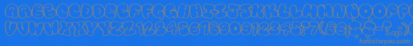 Tourist Font – Gray Fonts on Blue Background