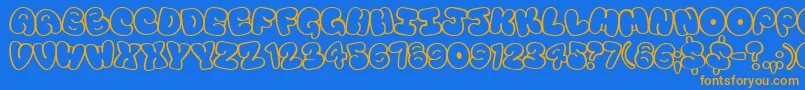 Tourist Font – Orange Fonts on Blue Background