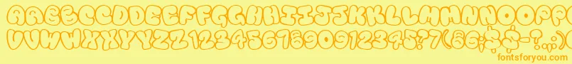 Tourist Font – Orange Fonts on Yellow Background
