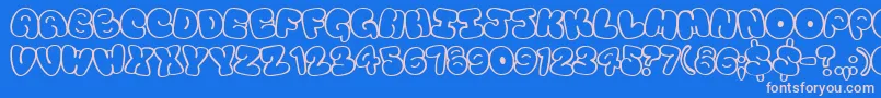 Tourist Font – Pink Fonts on Blue Background
