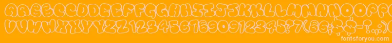 Tourist Font – Pink Fonts on Orange Background