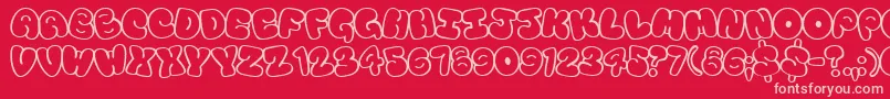 Tourist Font – Pink Fonts on Red Background