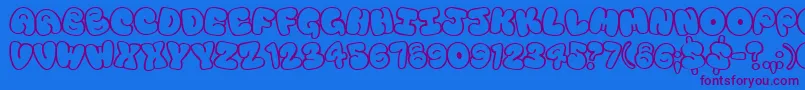 Tourist Font – Purple Fonts on Blue Background