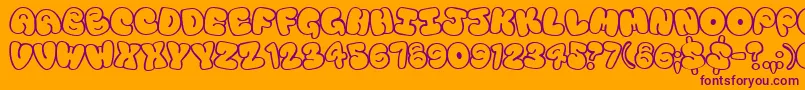 Tourist Font – Purple Fonts on Orange Background