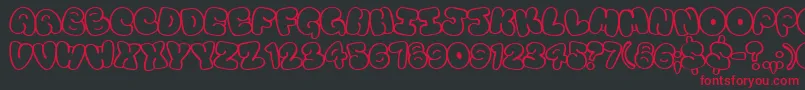 Tourist Font – Red Fonts on Black Background