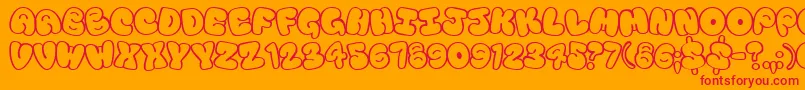 Tourist Font – Red Fonts on Orange Background