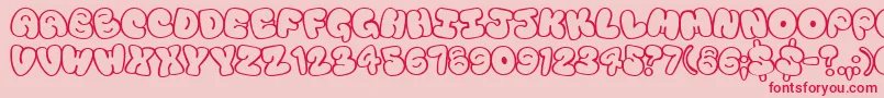 Tourist Font – Red Fonts on Pink Background