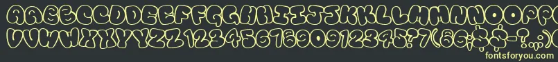 Tourist Font – Yellow Fonts on Black Background