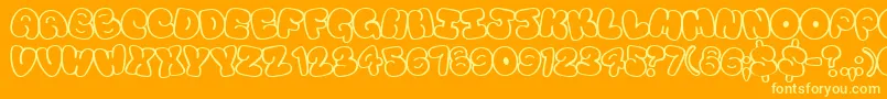 Tourist Font – Yellow Fonts on Orange Background