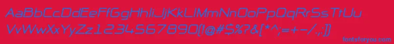 NpNaipolAllInOneBoldItalic Font – Blue Fonts on Red Background