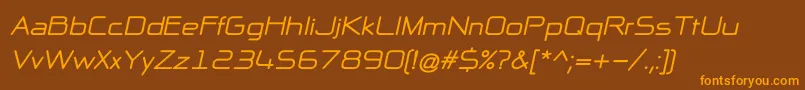 NpNaipolAllInOneBoldItalic Font – Orange Fonts on Brown Background