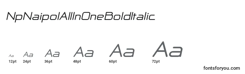 NpNaipolAllInOneBoldItalic Font Sizes