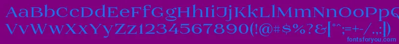 Prida01bold-Schriftart – Blaue Schriften auf violettem Hintergrund