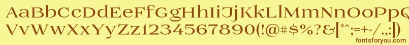 Prida01bold Font – Brown Fonts on Yellow Background