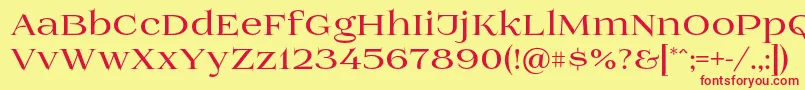 フォントPrida01bold – 赤い文字の黄色い背景
