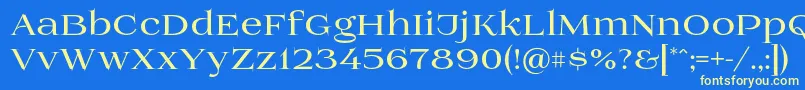Prida01bold Font – Yellow Fonts on Blue Background
