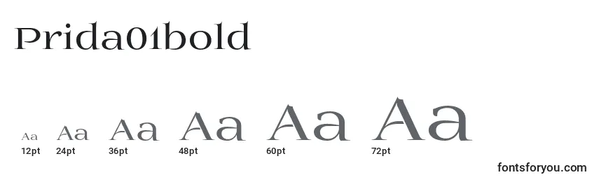 Размеры шрифта Prida01bold