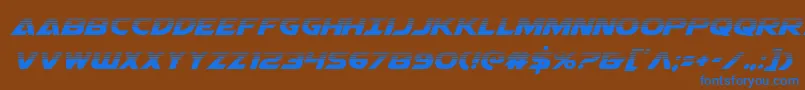 Czcionka Airstrikehalf – niebieskie czcionki na brązowym tle
