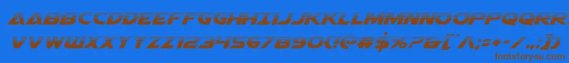 Airstrikehalf Font – Brown Fonts on Blue Background