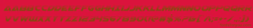 Airstrikehalf-Schriftart – Braune Schriften auf rotem Hintergrund