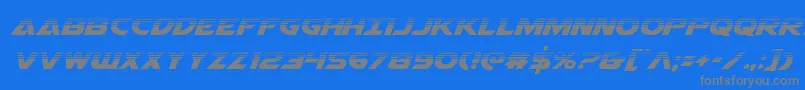 フォントAirstrikehalf – 青い背景に灰色の文字