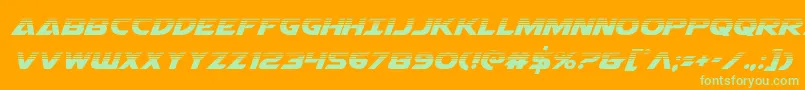 Weitere Informationen zur Airstrikehalf-Schriftart Airstrikehalf-Schriftart – Grüne Schriften auf orangefarbenem Hintergrund